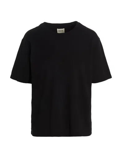 KHAITE WOMEN BLACK SOLID CREW NECK T-SHIRT, XS LUXURY T-SHIRTS FOR WOMEN DARVEYS