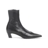 Khaite Black Square Toe Boots In Black