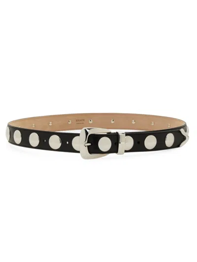 Khaite Black Studded Buckle Belt