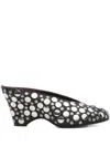 Khaite 70mm Metallic-studded Heeled Mules In Black