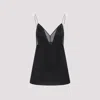 Khaite Deep V-neck Silk Top With Spaghetti Straps In Black