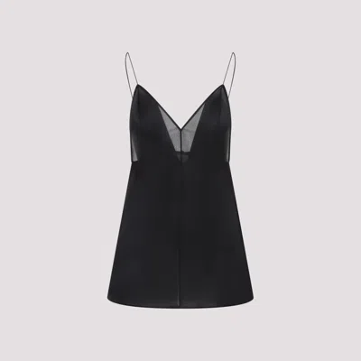 KHAITE BLACK TALSIE SILK TOP