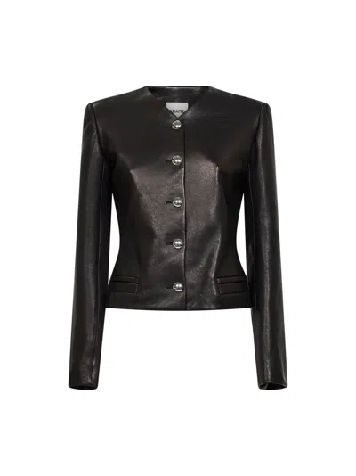 Khaite Black Textured Nappa Leather Nara Jacket