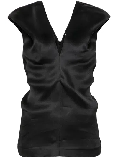 Khaite Ami Silk Blouse In 200 - Black