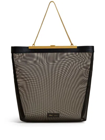 KHAITE BLACK THE AUGUSTA MESH TOTE BAG