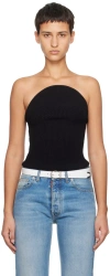 Khaite Jericho Strapless Ribbed-knit Top In 200 Black
