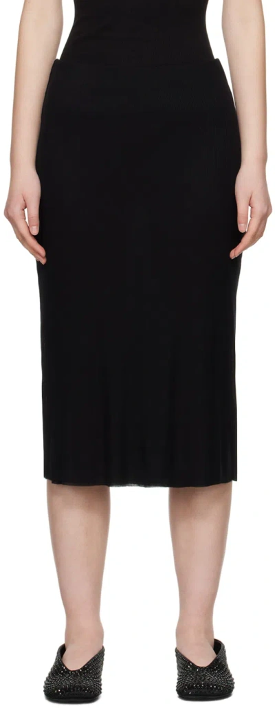 Khaite Black 'the Leema' Midi Skirt In 200 Black