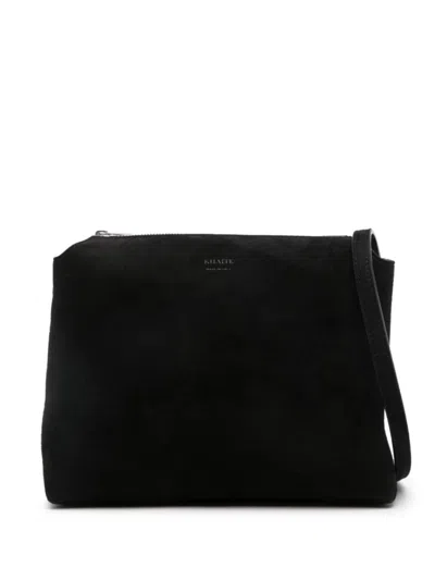 Khaite Black The Lina Suede Crossbody Bag