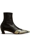 Khaite The Dallas 85mm Leather Ankle Boots In Black