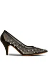 Khaite River Crystal Mesh Pumps In Black