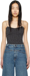 Khaite Thin-straps Ribbed-knit Top In 296 Onyx