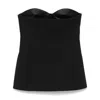 Khaite Strapless Black Top With Sweetheart Neckline