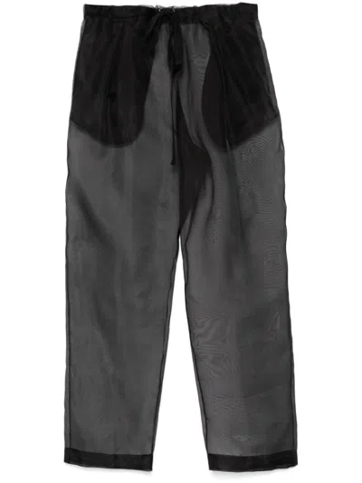 Khaite Black Trenton Silk Trousers