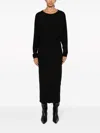 Khaite The Trina Long-sleeved Open-back Midi Dress In Black