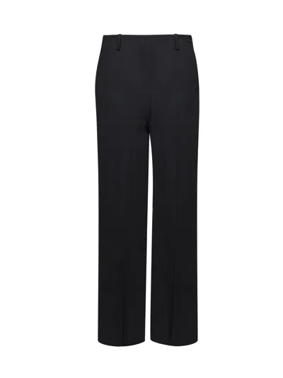 Khaite Black Virgin Wool Grenare Straight-leg Trousers In Multi
