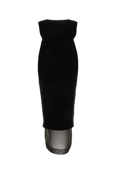 KHAITE KHAITE BLACK VISCOSE BLEND MALIK DRESS