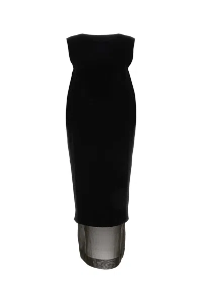 KHAITE BLACK VISCOSE BLEND MALIK DRESS