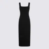 Khaite Dixi Square-neck Sleeveless Knit Maxi Dress In Black