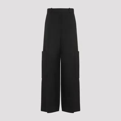 KHAITE BLACK WIDE LEG PANTS