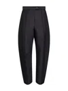 Khaite Black Wool And Silk Faille Jude Trousers In Black