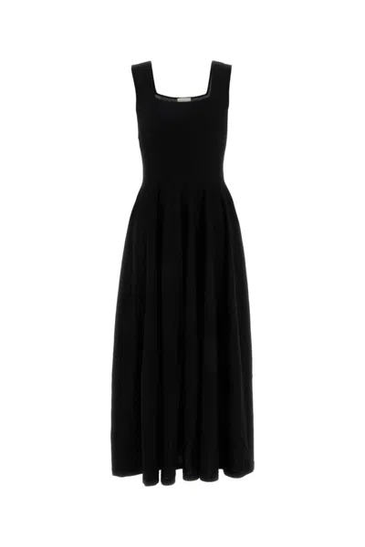 KHAITE BLACK WOOL JODIE DRESS