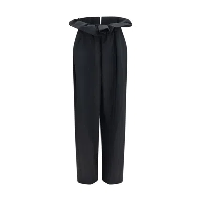 Khaite Black Wool Oves Aries Casual Pants