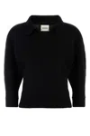 Khaite Black Cashmere Herve Polo Shirt In Black