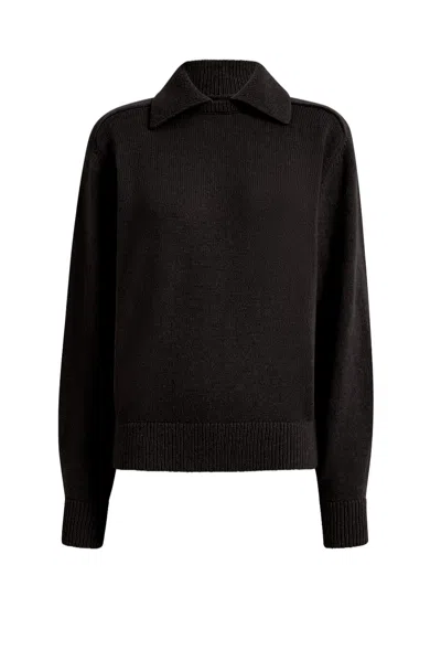 Khaite Black Wool-blend Jackson Sweater In Animal Print