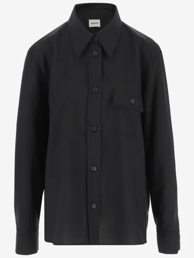 Khaite Black Yatty Wool Shirt