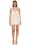 Khaite Blair Linen Blend Gauze Mini Dress In Natural
