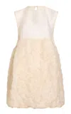 Khaite Blair Linen Blend Gauze Mini Dress In Neutral