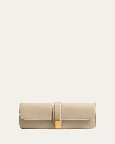 Khaite Blake Box Leather Clutch Bag In Neutral