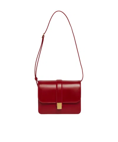 Khaite Blake Flap Shoulder Bag In Burgundy