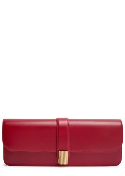 Khaite Blake Leather Clutch In Red