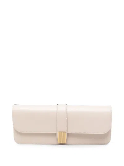 Khaite Blake Leather Clutch In White