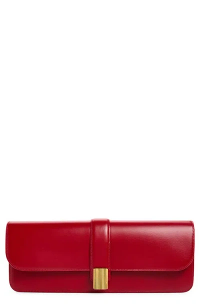 Khaite Blake Leather East/west Clutch In Red
