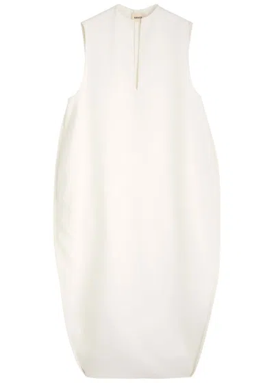 Khaite Blanche Crepe Midi Dress In Ivory
