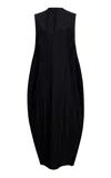 Khaite Blanche Silk Cocoon Maxi Dress In Black