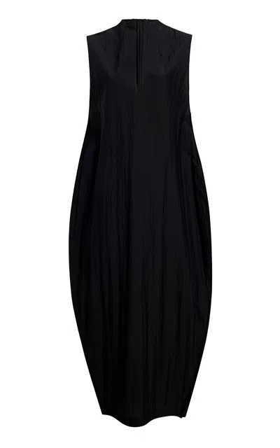 Khaite Blanche Silk Cocoon Maxi Dress In Black