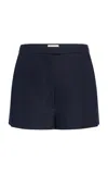 Khaite Blane Linen Suiting Shorts In Blue