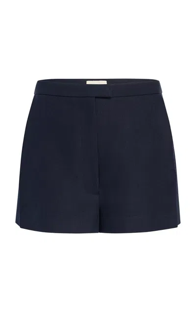 Khaite Blane Linen Suiting Shorts In Blue