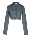 Khaite Ello Cropped Wool-blend Jacket In Gray