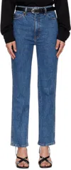 Khaite Abigail High Rise Straight Jeans In Blue
