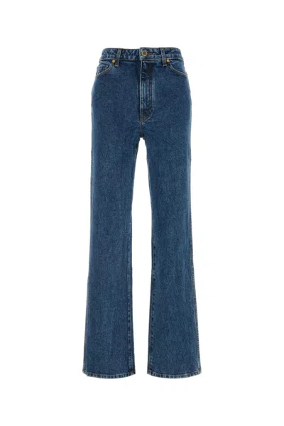 Khaite Blue Bootcut High Rise Jeans