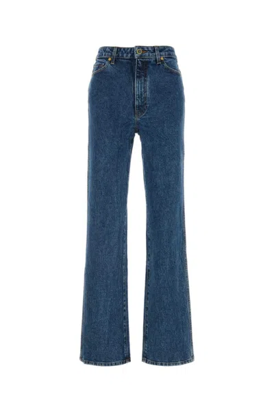 Khaite Blue Bootcut High Rise Jeans