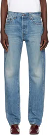 Khaite Martin Distressed Rigid High-rise Straight-leg Jeans In Light Wash