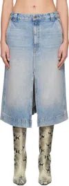 Khaite Charlene Cotton Denim Maxi Skirt In 094 Bryce