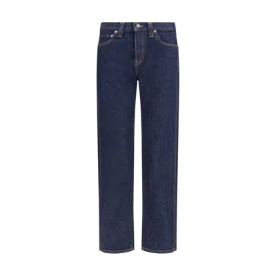 Khaite Blue Cotton Straight-leg Jeans