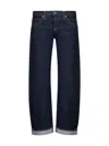 Khaite Karo Mid-rise Barrel-leg Jeans In Blue