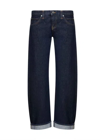 KHAITE BLUE DENIM KARO LOW-RISE JEANS